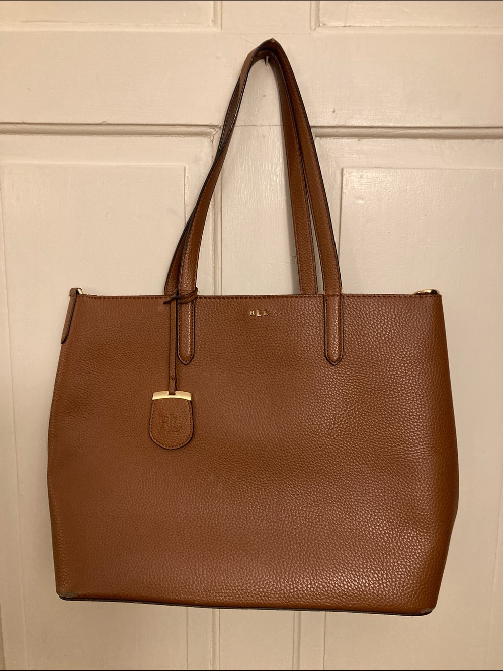 Lauren Ralph Lauren Brown Leather Tote Bag